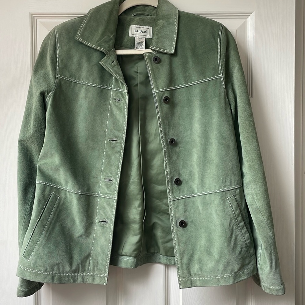 L.L. Bean Green Leather Jacket